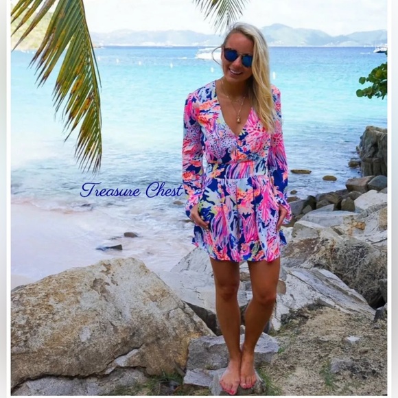 Lilly Pulitzer NWT 🦄 GLORIA Romper Indigo Sunken Treasure 🦄 - Picture 6 of 16